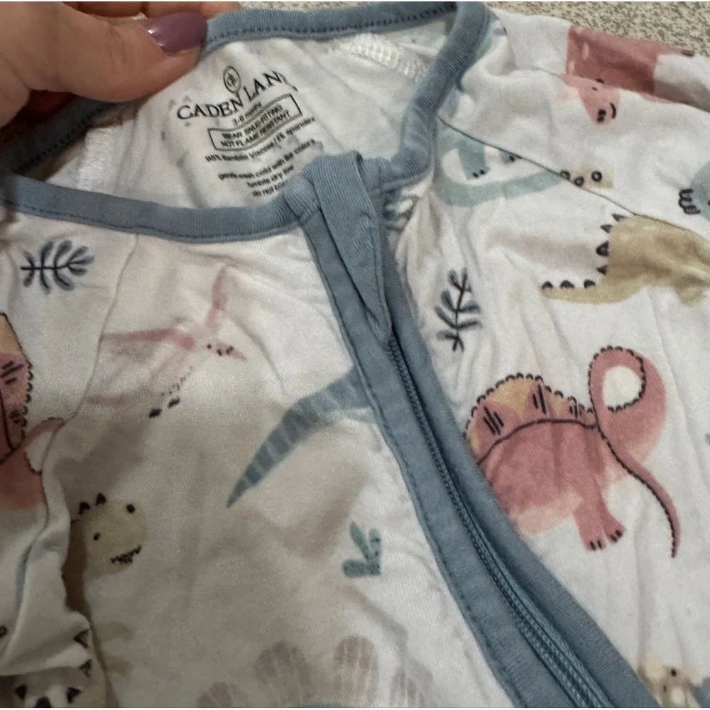 Lot of 4 bamboo footies coverall baby boy angel dear cath kid hat dinosaur zippy